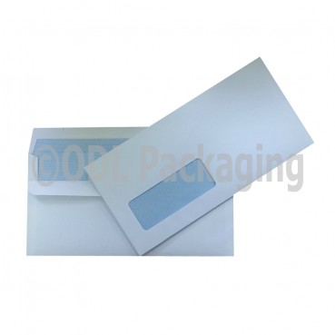 DL Self Seal White Envelopes with Window 110 x 220mm 80gsm