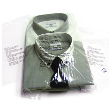 Clear 15" x 20" Garment Bags Polypropylene Protection Mailing Bags With Warning Notice